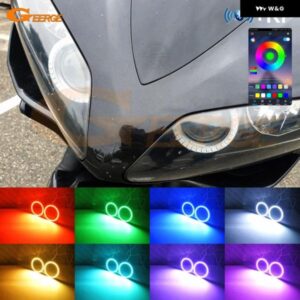 ヤマハ R1 YZF-R1 2004 - 08 BLUETOOTHアプリ コントロール マルチカラー 超高輝度 RGB LED エンジェルアイキット ハローリング