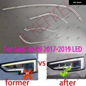 アウディ A4 A4L B9 S4 2017-2019 DRL 車用 LED ヘッドライト ライト DRL ガイドプレート デイタイム ランニングライト チューブ バー