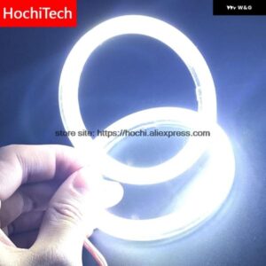 2個リングエンジェルアイ ヘッドライト COB 60/70/80/90/100/110/120MM ランプシェード 明自動車DRLエンジェルアイ オートバイ