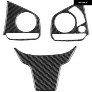 3個 車用カーボン ステアリングホイール ボタン スイッチ パネル カバー トリム デコレーション ホンダ シビック 2016-2019