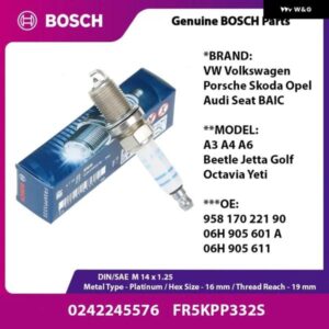 BOSCH 1/4/6個 FR5KPP332S プラチナ スパークプラグ ポルシェ アウディ A6 Q5 フォルクスワーゲン ティグアン ゴルフ シュコダ イエティ 06H905601A