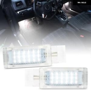 VW キャディ EOS ゴルフ ジェッタ パサート ポロ シロッコ シャラン ティグアン トゥアレグ ホワイト LED フットウェルライト 2個