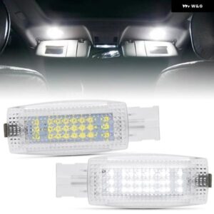 VW ボラ ビートル CC EOS ゴルフ ジェッタ パサート ポロ フェートン シロッコ シャラン ティグアン トゥーラン ホワイト LED サンバイザー バニティミラー