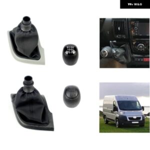 プジョー ボクサー 2006 - 14 カー スタイリング 6速ギアスティック シフト ノブ レベルレザー ブーツ