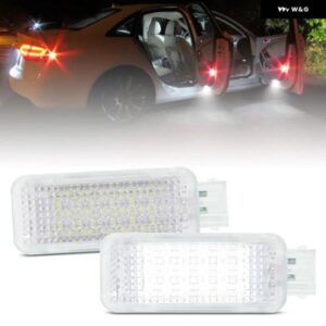 アウディ A2 A3 A4 S4 RS4 A5 A6 RS6 A8 Q5 Q7 TT R8 ホワイト LED カーテシードア フットウェル ラゲッジ トランク ライト 2個