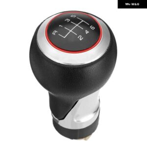 6速PUレザー車用ギアノブ シフト アウディ A3 A4 B6 B7 A6 S4 B8 A5 8T Q5 8R SKODAシート用 - シルバーレッド