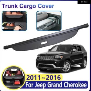トランク カーゴカバー ジープ グランド チェロキー WK2 アクセサリー WK 2011~2016 キャリア 収納 カーテン リアブートトレイ セキュリティシェード - Leather