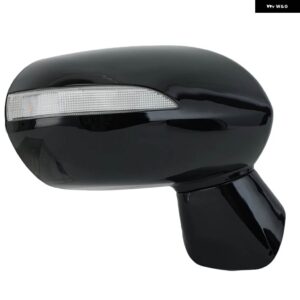 5ワイヤーサイドバックミラー アセンブリ ホンダ ジャズ2005-2008ランプ ブライトブラック ウィンカーライト 付きサイドミラー - Right