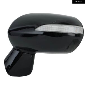 5ワイヤーサイドバックミラー アセンブリ ホンダ ジャズ2005-2008ランプ ブライトブラック ウィンカーライト 付きサイドミラー - Left