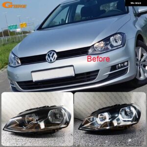 フォルクスワーゲン VW ゴルフ 7 VII MK7 プレフェイスリフト 超高輝度クリスタル DTM M4 スタイル LEDエンジェルアイキット ハローリング デイライト - white only Day Light