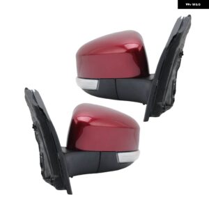ドアバックミラー アセンブリ フォード フォーカス MK3 2011-2018 ユーロキャンディレッドワインレッド ヒーター付きウィングバックミラー カーアクセサリー - 1 Pair