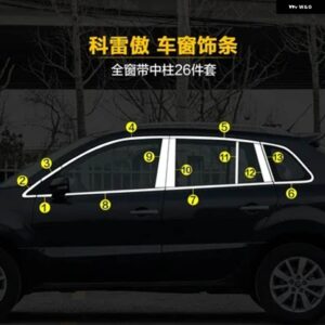 ルノー コレオス 2009-16 ステンレス ドア ウィンドウ トリム ウィンドウ トリム カバー トリム カー スタイリング - Design 4