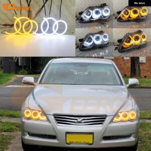 トヨタ マークX マークX I REIZ 2004 - 2008 2009 超高輝度スイッチバックデイライトウィンカーLEDエンジェルアイキット ハローリング - white　only