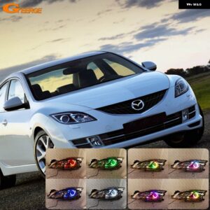 6 アテンザ GH MK2 2008 - 2011 2012 BLUETOOTH APP ダイナミックシーケンシャルマルチカラー RGB LED エンジェルアイ ヘックスハローリング - rgb　non　dynamic