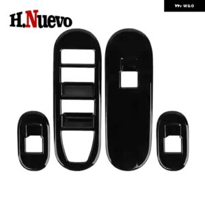 ミニ電動J05 ACEMA車用ウィンドウリフトスイッチ ボタン カバー トリム ドア アームレスト パネル ハンドル ホルダー フレーム ステッカー 4個 - black