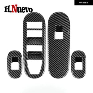 ミニ電動J05 ACEMA車用ウィンドウリフトスイッチ ボタン カバー トリム ドア アームレスト パネル ハンドル ホルダー フレーム ステッカー 4個 - Carbon fiber pattern