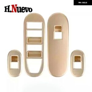 ミニ電動J05 ACEMA車用ウィンドウリフトスイッチ ボタン カバー トリム ドア アームレスト パネル ハンドル ホルダー フレーム ステッカー 4個 - Champagne Gold