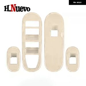 ミニ電動J05 ACEMA車用ウィンドウリフトスイッチ ボタン カバー トリム ドア アームレスト パネル ハンドル ホルダー フレーム ステッカー 4個 - Beige