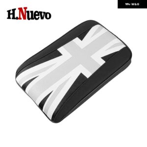 車用レザー MINI COOPER F54 F55 F56 F60 オートハンドレスト パッド センター アームレスト 収納 ボックス カバー マット アクセサリー - Gray Union Jack