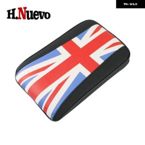 車用レザー MINI COOPER F54 F55 F56 F60 オートハンドレスト パッド センター アームレスト 収納 ボックス カバー マット アクセサリー - Red Union Jack