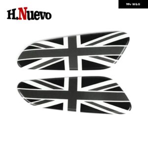 車内 ステッカー アームレスト ボックス カバー ステッカー デカール 装飾 ケース ミニクーパー F60 カントリーマン F60 カー スタイリング 2枚 - Gray Union Jack