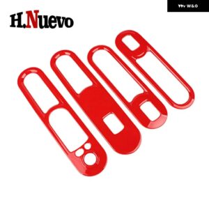 4枚入り 車内ドア窓リフト パネル カバー ステッカー MINI COOPER F60 COUNTRYMAN F54 CLUBMAN 車アクセサリー - red