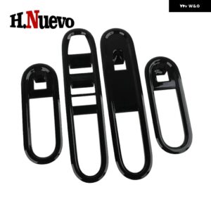 ミニ カントリーマン U25 2024 2025 車ドア アームレスト パネル ハンドル ホルダー ウィンドウリフトスイッチ ボタン カバー トリム ABSアクセサリー 4個 - black