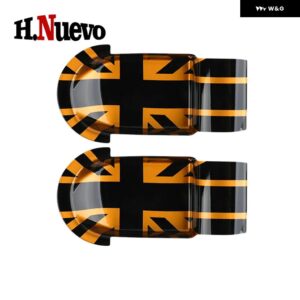 カーアクセサリー 2個 ドアハンドル カバー ミニクーパー E SE J01 EV ABS 車 ドアハンドル ステッカー デコレーション 2024 25 - Gold Jack