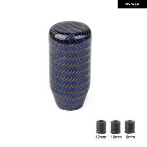 5/6速カーボン スタイル ギア シフト ノブ 汎用 シェイプ マニュアル トランス ミッション シフター レバー ノブ8MM 10MM 12MM - tw-blue-70mm