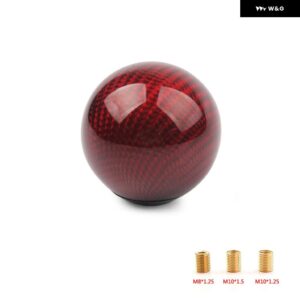 5/6速カーボン スタイル ギア シフト ノブ 汎用 シェイプ マニュアル トランス ミッション シフター レバー ノブ8MM 10MM 12MM - tw-yx-red