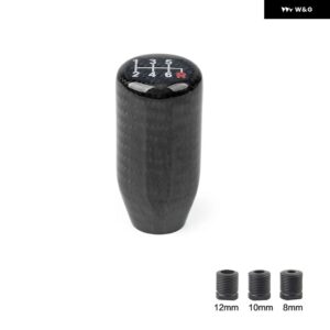 5/6速カーボン スタイル ギア シフト ノブ 汎用 シェイプ マニュアル トランス ミッション シフター レバー ノブ8MM 10MM 12MM - 70mm-6speed
