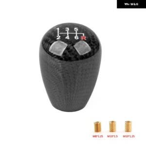 5/6速カーボン スタイル ギア シフト ノブ 汎用 シェイプ マニュアル トランス ミッション シフター レバー ノブ8MM 10MM 12MM - ed-6speed