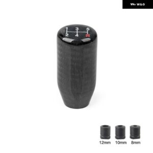 5/6速カーボン スタイル ギア シフト ノブ 汎用 シェイプ マニュアル トランス ミッション シフター レバー ノブ8MM 10MM 12MM - 70mm-5speed