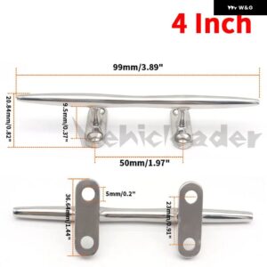 4/5/6/8/10/12インチ ボートクリート ボートグラブハンドル 316 ステンレス ボートデッキクリートハードウェア マリンヨットボートアクセサリー - 4 inch