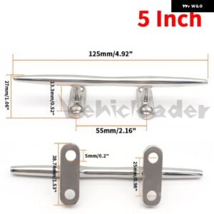 4/5/6/8/10/12インチ ボートクリート ボートグラブハンドル 316 ステンレス ボートデッキクリートハードウェア マリンヨットボートアクセサリー - 5 Inch