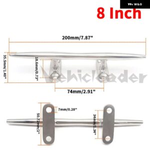 4/5/6/8/10/12インチ ボートクリート ボートグラブハンドル 316 ステンレス ボートデッキクリートハードウェア マリンヨットボートアクセサリー - 8 inch