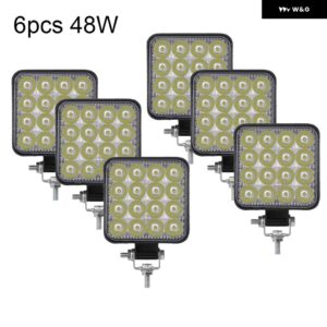 42W 48W ミニLED作業灯 12V 24V LED ライトバー オフロードスポットライト ジープ トラック 4X4 車 SUV ATV BARRA LED ヘッドライト - 6pc 48W