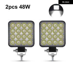 42W 48W ミニLED作業灯 12V 24V LED ライトバー オフロードスポットライト ジープ トラック 4X4 車 SUV ATV BARRA LED ヘッドライト - 2pc 48W