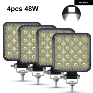 42W 48W ミニLED作業灯 12V 24V LED ライトバー オフロードスポットライト ジープ トラック 4X4 車 SUV ATV BARRA LED ヘッドライト - 4pc 48W