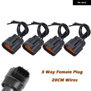 3ウェイ イグニッション コイルプラグメスコネクタ ハーネス DODGE 三菱 ECLIPSE LANCER GALANT 2.4L MR994643 18323A016 MR994642 - 4 PCS