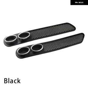 1組 汎用 ABS ゴム 車 オート スタイリング フェイク 装飾 ベント グリッド マフラー パイプ 粘着テープ 車テールカスタム - black