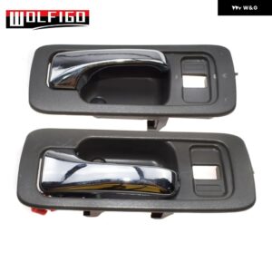 1990～1993年式 ホンダ アコード4ドア用 内装 ドアハンドル フロント左右 ロックホール付き ブラックカラー - Front Pair 2pcs