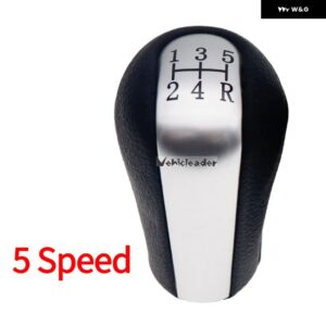 5/6速MT車用 ギア シフト ノブ PUレザー トヨタ カローラ ヴァーソ RAV4 ヤリス AYGO ギア シフト シフター レバー スティック - 5　speed　matte　silver