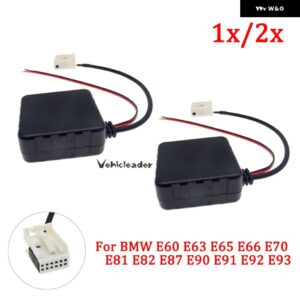 1X/2X 車用 BLUETOOTH 5.0 モジュール AUX ケーブル アダプター 12V オーディオ ラジオ ステレオ AUX-IN BMW E60-E66 E70 E82 E87 E90 E92 - 2PCS