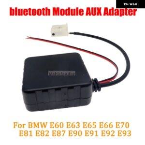1X/2X 車用 BLUETOOTH 5.0 モジュール AUX ケーブル アダプター 12V オーディオ ラジオ ステレオ AUX-IN BMW E60-E66 E70 E82 E87 E90 E92 - 1PCS