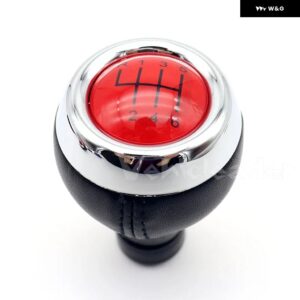 5/6速 マニュアル ギア シフト ノブ PUレザー MT レバー シフター ノブハンドル ミニクーパー R55 R56 R57 R58 R59 F55 F56 F54 F57 - red　6　speed