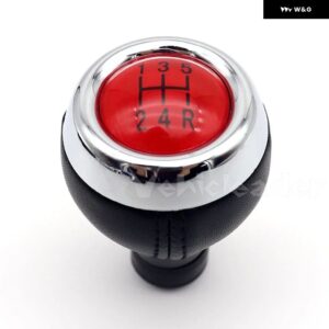5/6速 マニュアル ギア シフト ノブ PUレザー MT レバー シフター ノブハンドル ミニクーパー R55 R56 R57 R58 R59 F55 F56 F54 F57 - red　5　speed