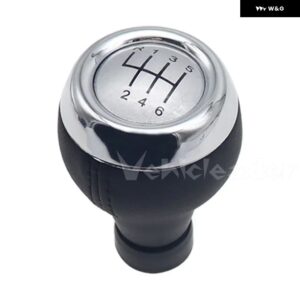 5/6速 マニュアル ギア シフト ノブ PUレザー MT レバー シフター ノブハンドル ミニクーパー R55 R56 R57 R58 R59 F55 F56 F54 F57 - silver　6　speed