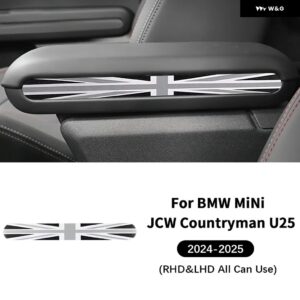4個 車ドア 装飾 ストリップ 内装 ステッカー PUレザー BMW MINI COUNTRYMAN U25 2024 2025 車内アクセサリー - grey　union　jack