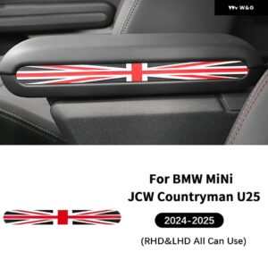 4個 車ドア 装飾 ストリップ 内装 ステッカー PUレザー BMW MINI COUNTRYMAN U25 2024 2025 車内アクセサリー - black　red　union